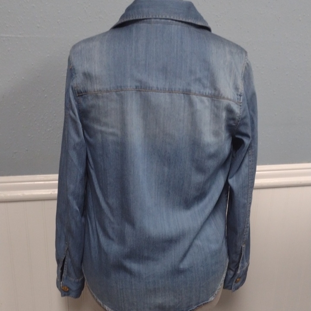 CAbi Light Blue Jean Jacket Style #6255 Western Rodeo Farm Festival - Picture 8 of 14